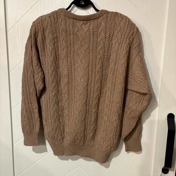 Vintage‎ 💯 Alpaca Wool Jax Taupe Cable Knit Sweater/ Luxury/ Old Money/ Natural - Picture 3 of 7